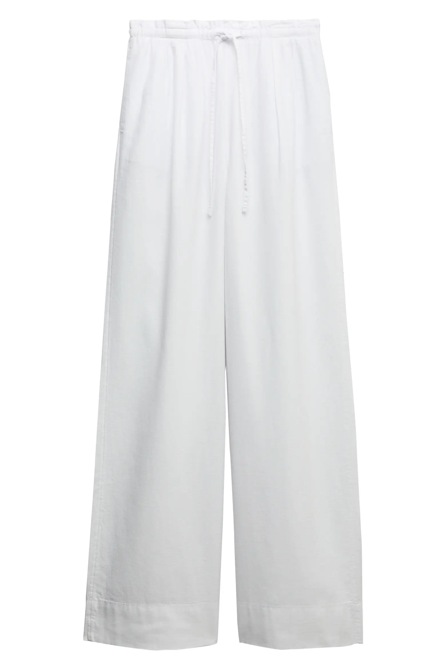 M&S Linen Blend Wide Leg Drawstring Pants (Women) | Nordstrom | Nordstrom