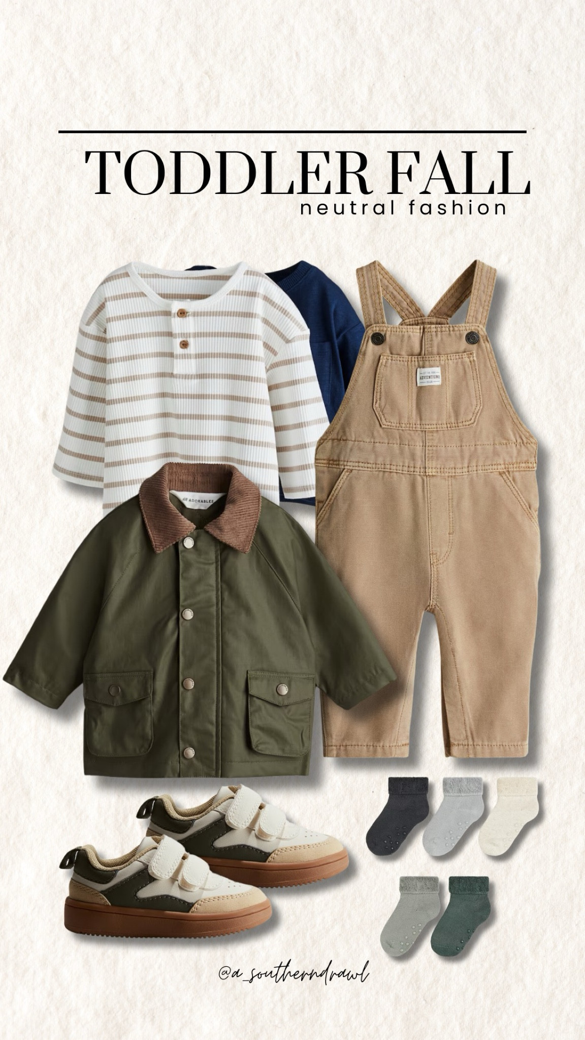 Toddler neutral fashion from H&M🍂✨ 

toddler fashion, neutral fashion, fall fashion, fall outfits, overalls for kids, Henley tees for kids, jacket for kids, socks for kids, h&m fashion, Grace White, A Southern Drawl 

#LTKFindsUnder100 #LTKSeasonal #LTKStyleTip