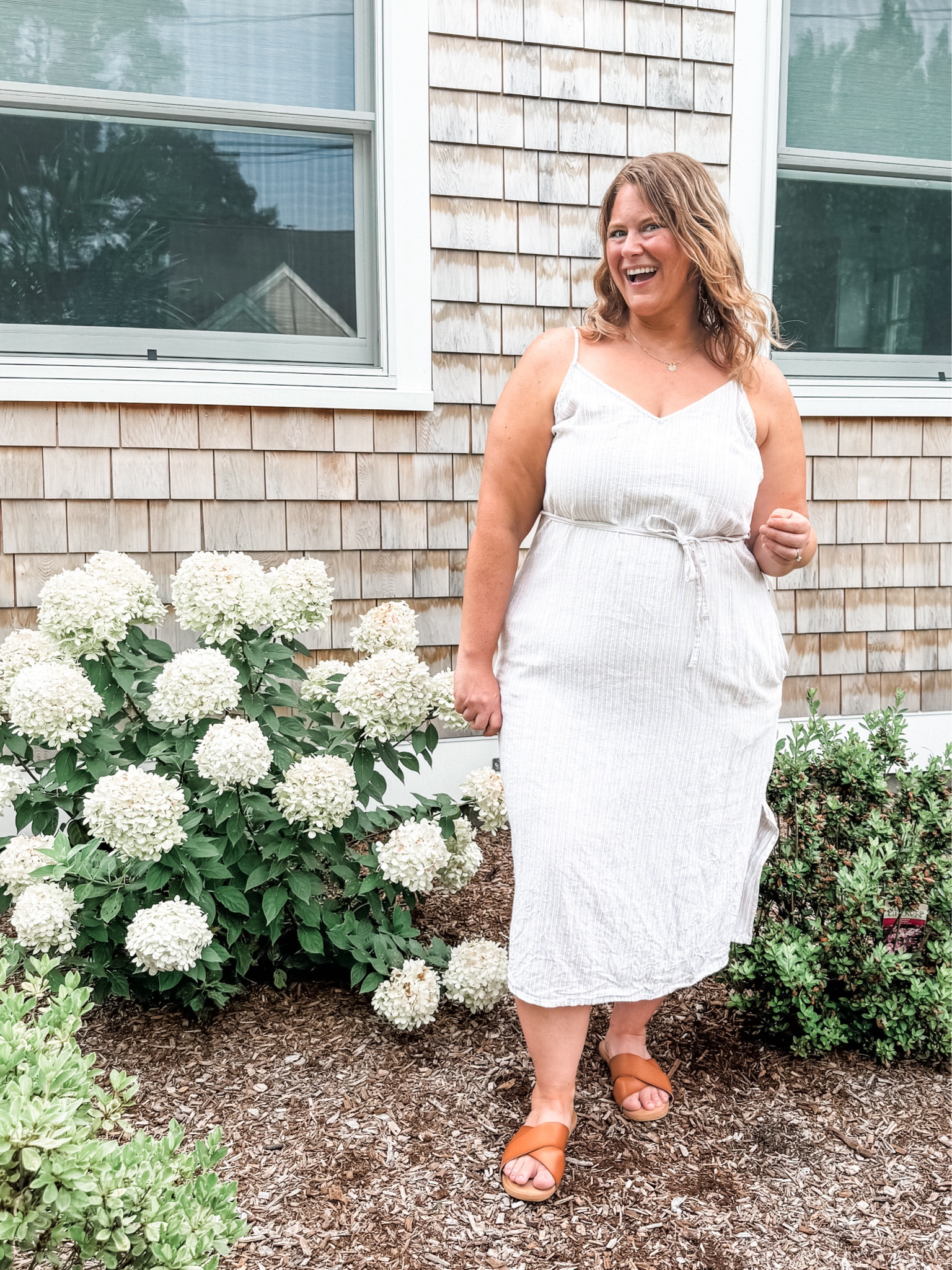 Love a linen slip dress for vacation!