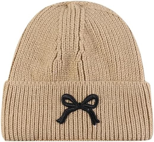 Women's Cute Bow Tie Beanie Fashion Knit Skull Cap Winter Warm Knitted Hats Y2k Aesthetic Accesso... | Amazon (US)
