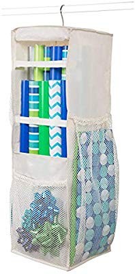 Click for more info about Hanging Wrapping Paper Storage - Holds Up to 20 Rolls, 360 Swivel & Extra Durable Gift Wrap Organization