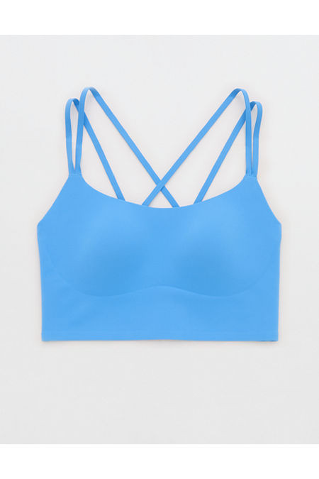 OFFLINE By Aerie Real Me XTRA Hold Up! Strappy Sports Bra Women's Tidal Blue S | Aerie