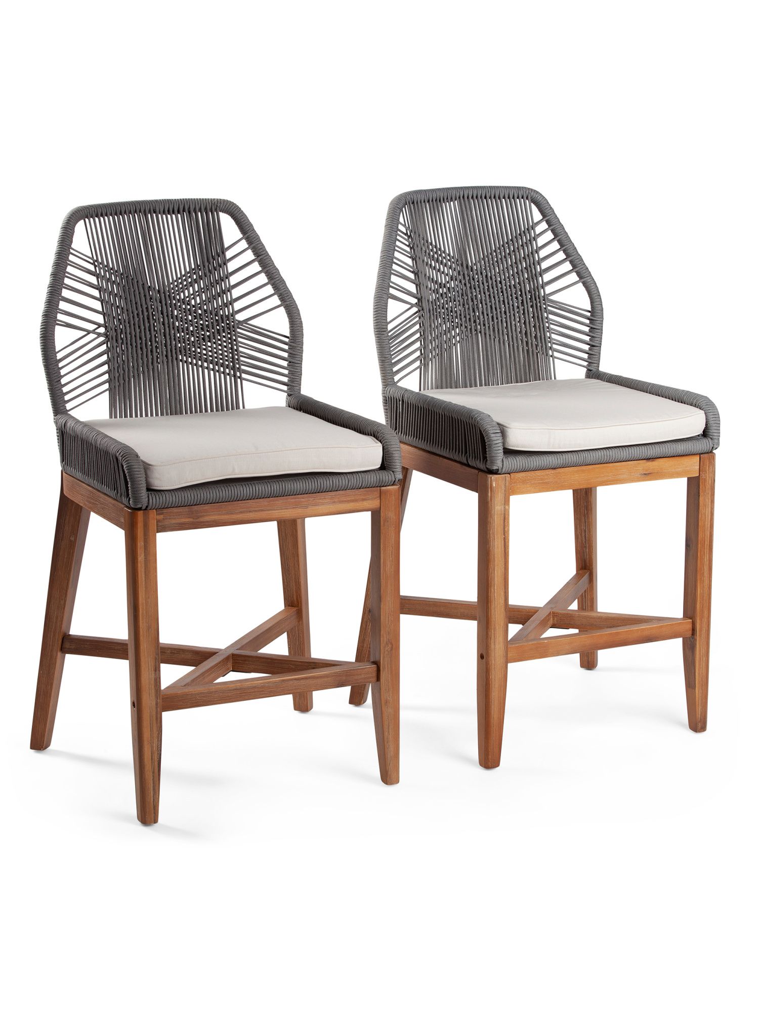 Set Of 2 Rope Crossweave Counter Chairs | Chairs & Seating | Marshalls | Marshalls
