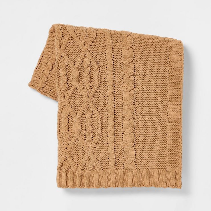 Cable Knit Chenille Throw Blanket - Threshold™ | Target