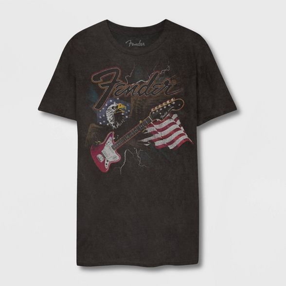 Women's Fender Eagle Boyfriend Short Sleeve Graphic T-Shirt - Black | Target
