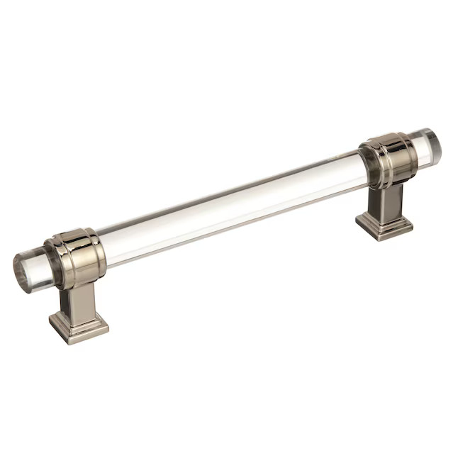 Amerock Glacio 5-1/16-in Center to Center Clear/Polished Nickel Cylindrical Bar Drawer Pulls | Lowe's