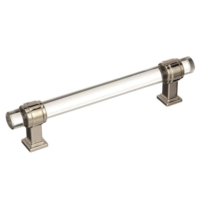 Amerock Glacio 5-1/16-in Center to Center Clear/Polished Nickel Cylindrical Bar Drawer Pulls | Lowe's