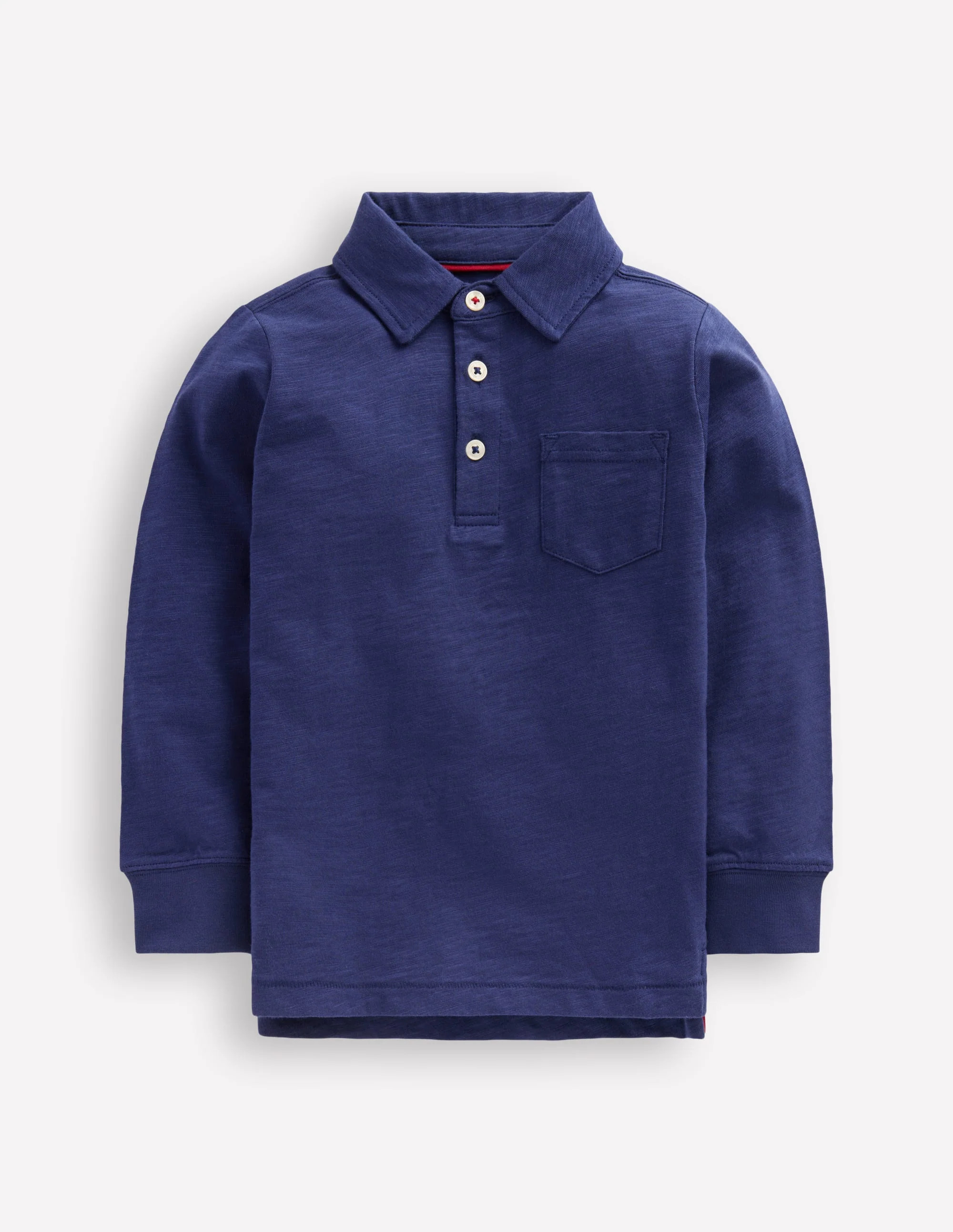 Long Sleeve Slub Polo-College Navy | Boden (US)