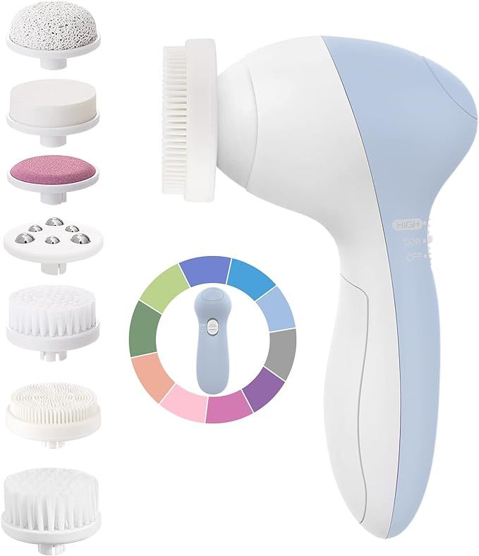 Facial Cleansing Brush Face Scrubber: COSLUS 7in1 JBK-D Electric Exfoliating Spin Cleanser Device... | Amazon (US)
