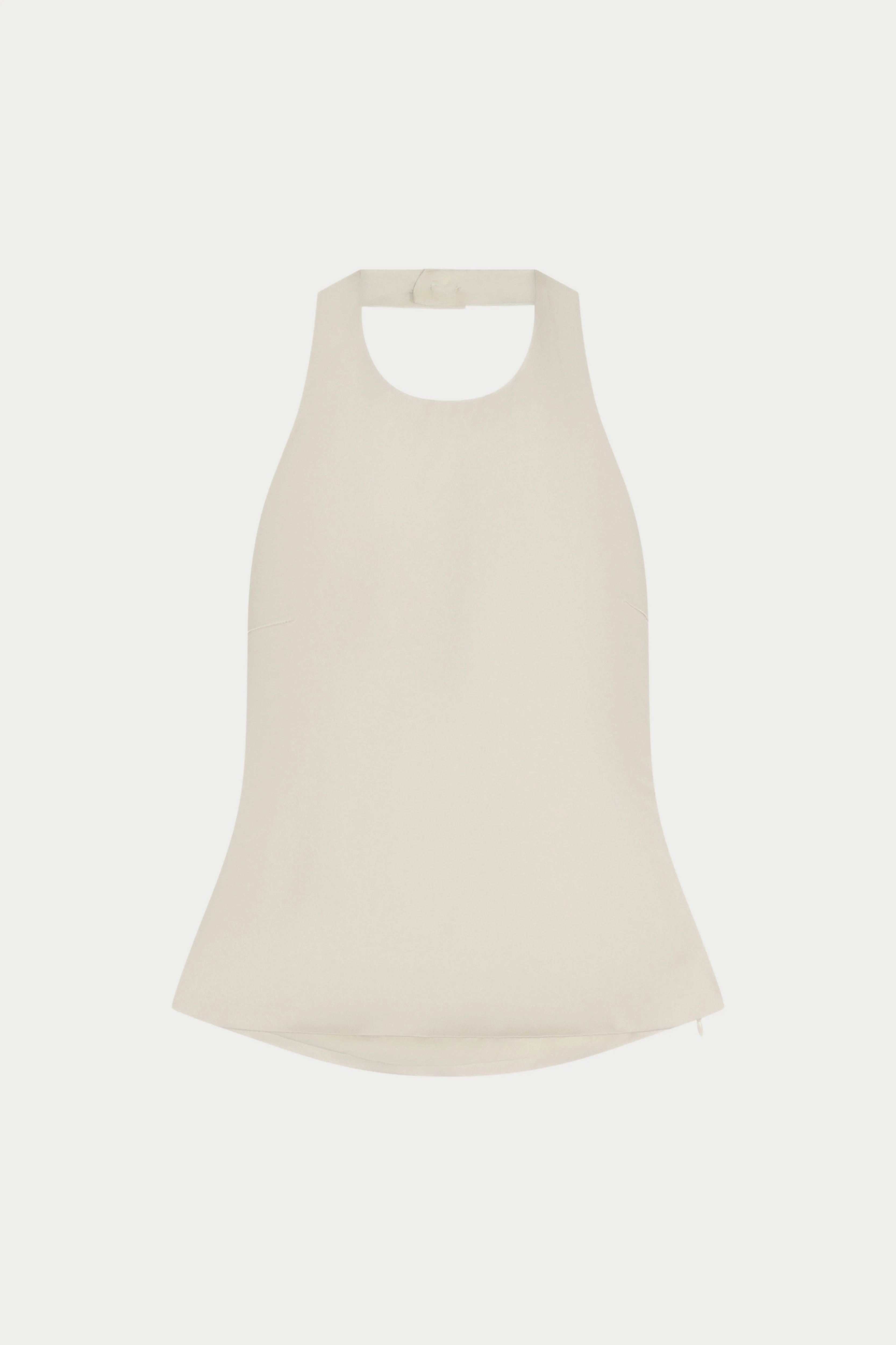 Satin High Neck Top - Ivory | The Couture Club