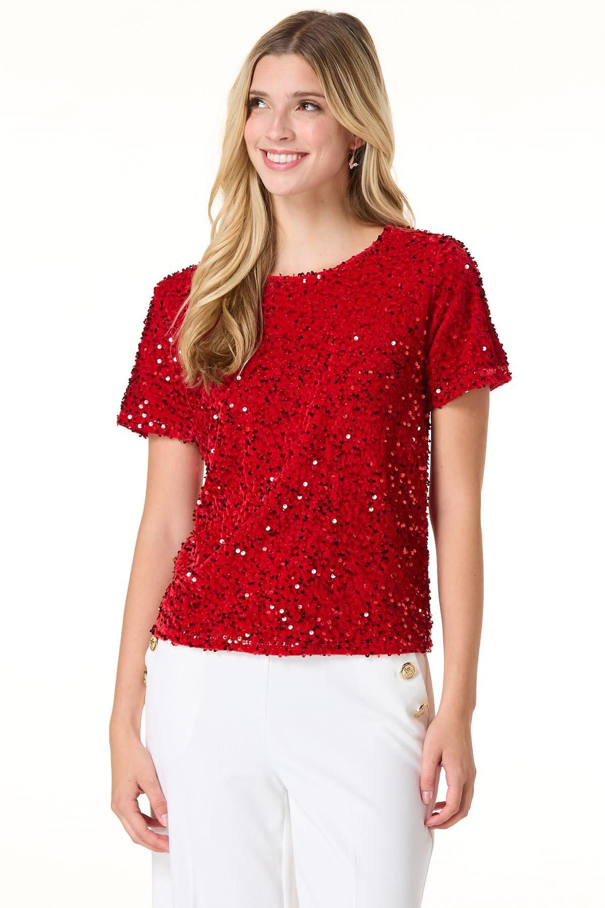 Velvet Sequin Top | Cato Fashions