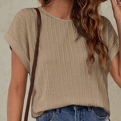 FRENCHY SOLID BATWING SLEEVE TEE | SHEIN