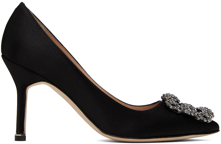 Manolo Blahnik Black Hangisi Heels | SSENSE