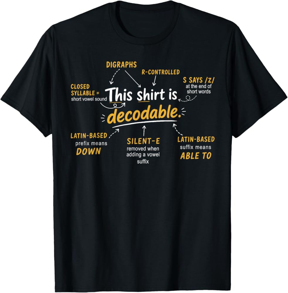 This Shirt is Decodable Funny Phonics Reading Teacher T-Shirt | Amazon (US)