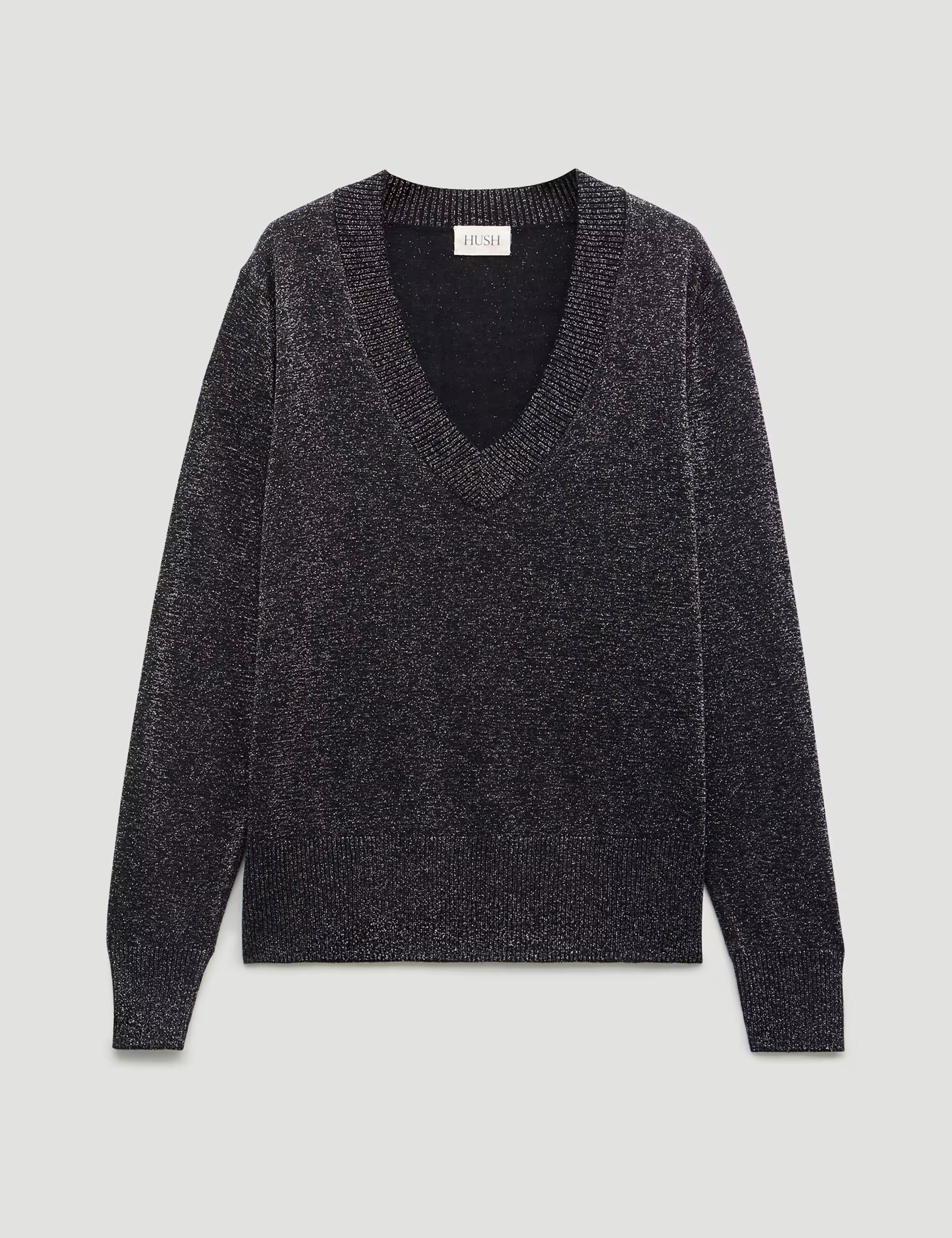 V-Neck Metallic Jumper | HUSH | M&S | Marks & Spencer (UK)