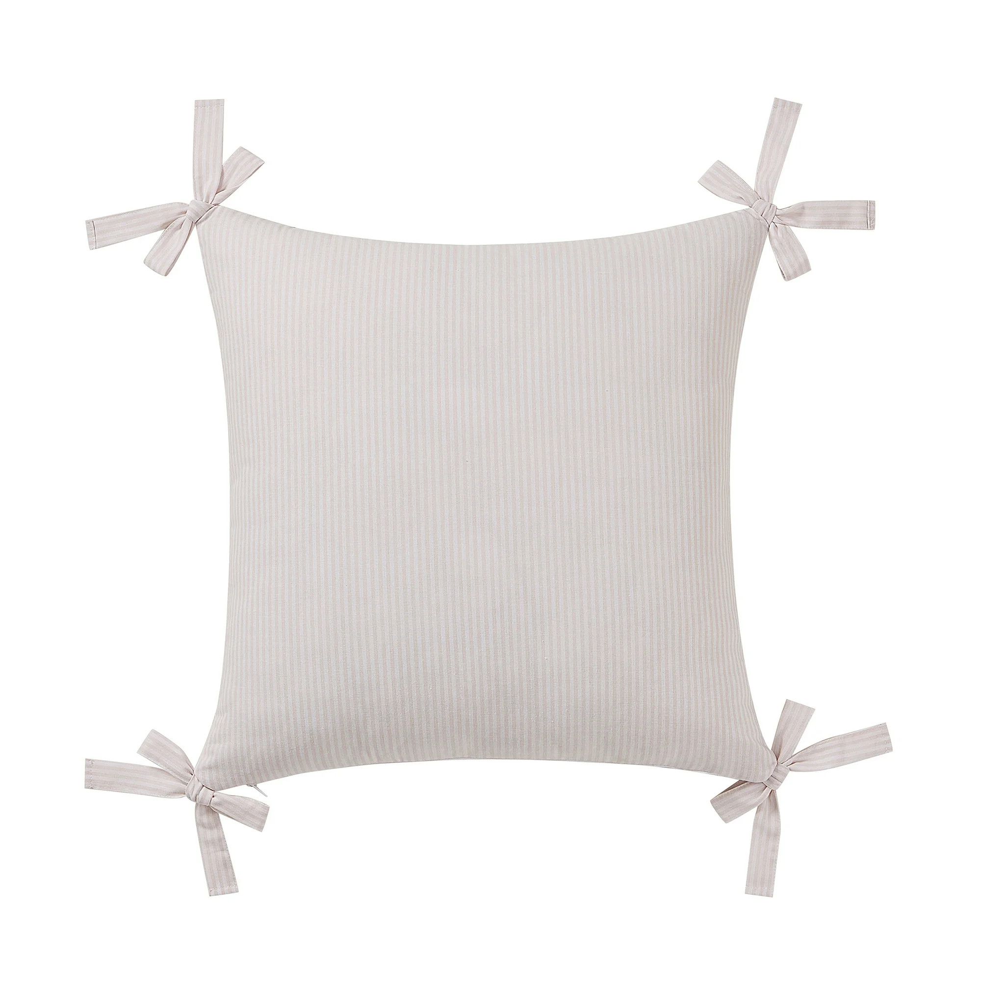 My Texas House 20" x 20" Pink Pinstripe Corner Bows Decorative Pillow Cover | Walmart (US)