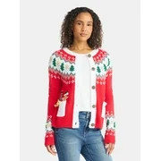 Women's Embellished Button Front Christmas Cardigan from Holiday Time, Sizes XS-XXXL - Walmart.co... | Walmart (US)