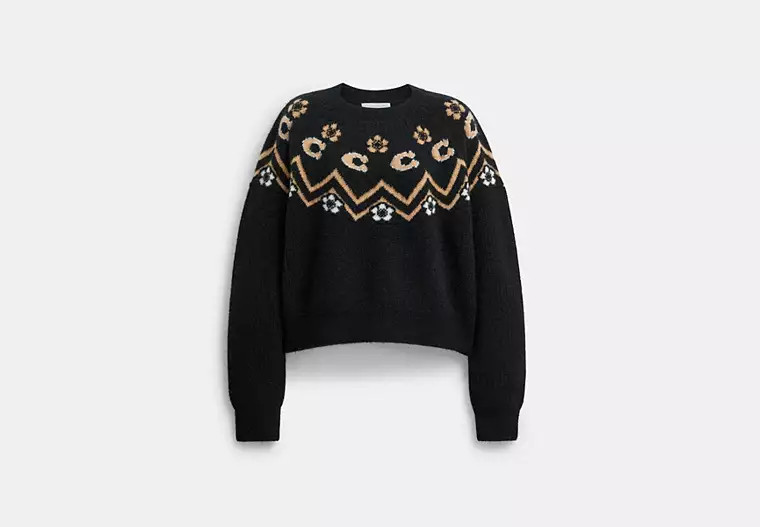 Signature Fairisle Crewneck Sweater | Coach Outlet CA