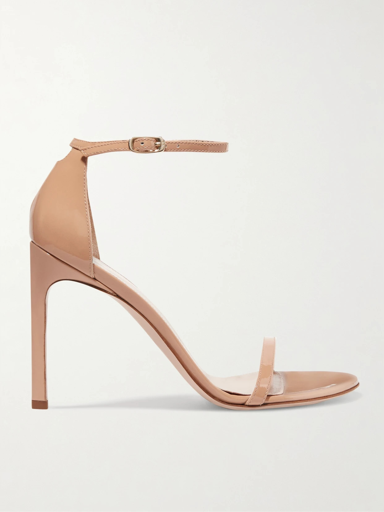 Stuart Weitzman - Nudistsong Patent-leather Sandals - Neutrals | NET-A-PORTER (US)