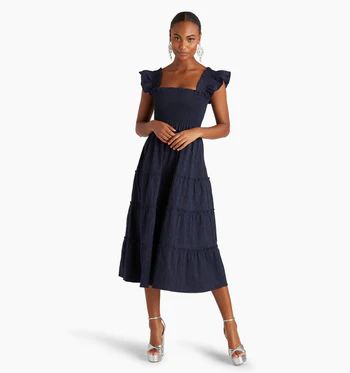 The Ellie Nap Dress - Navy Brocade | Hill House Home