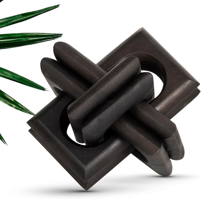 Boho Wooden Chain Links Decorative Object for Coffee Table & Shelf | Handmade Mango Wood Knot Scu... | Amazon (US)