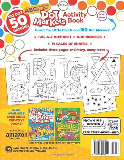 Dot Markers Activity Book ABC: 50 BIG DOT Designs. Alphabet, Numbers 0-10 and Shapes for Kids Age... | Amazon (US)