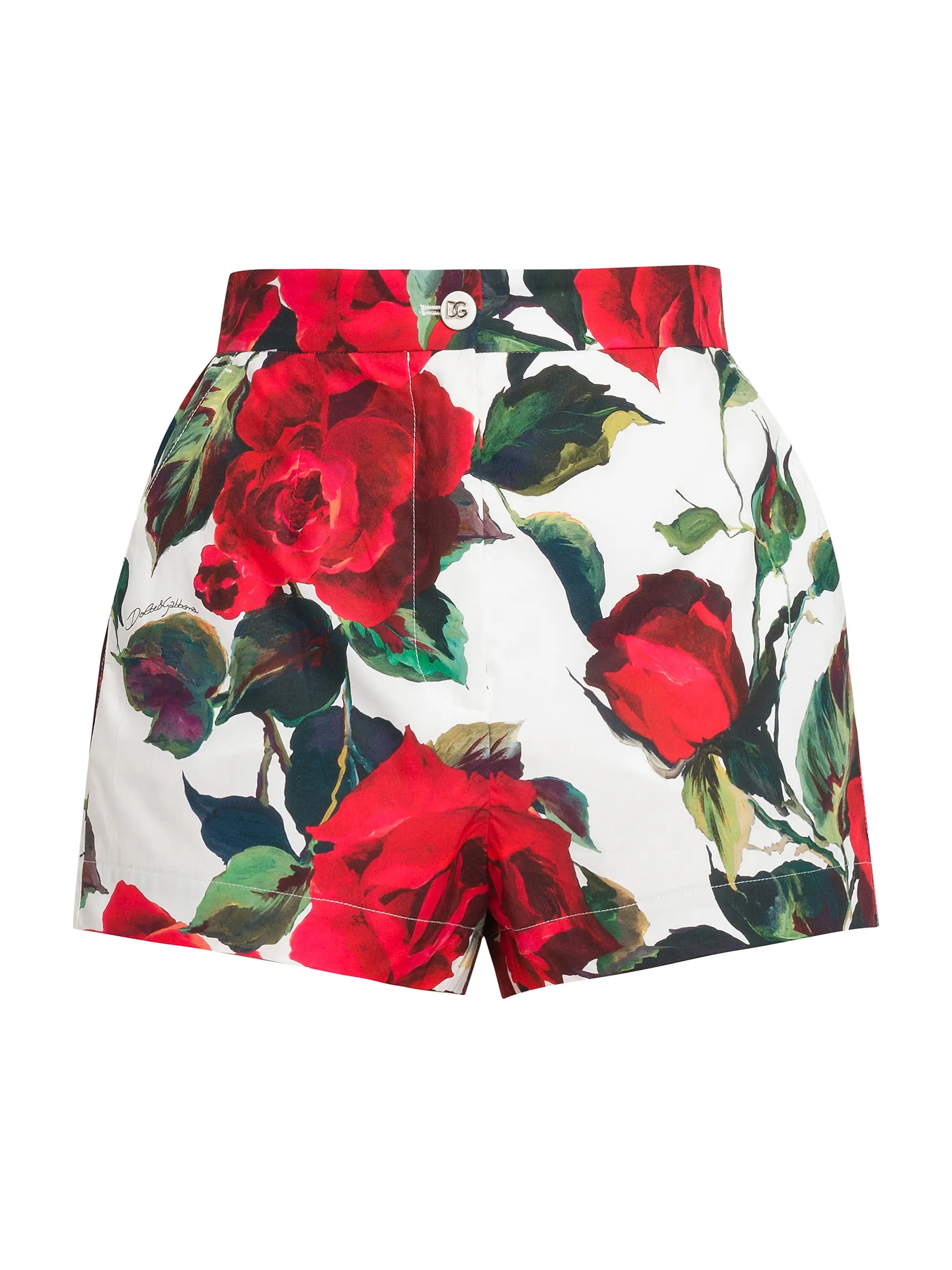 Dolce&GabbanaRoses Cotton Fitted Shorts | Saks Fifth Avenue