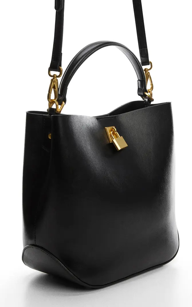 MANGO Padlock Faux Leather Shopper Bag | Nordstrom | Nordstrom
