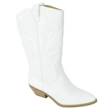 Reno White Soda Cowboy Western Stitched Boots Women Cowgirl Boots Pointy Toe Knee High 9 | Walmart (US)