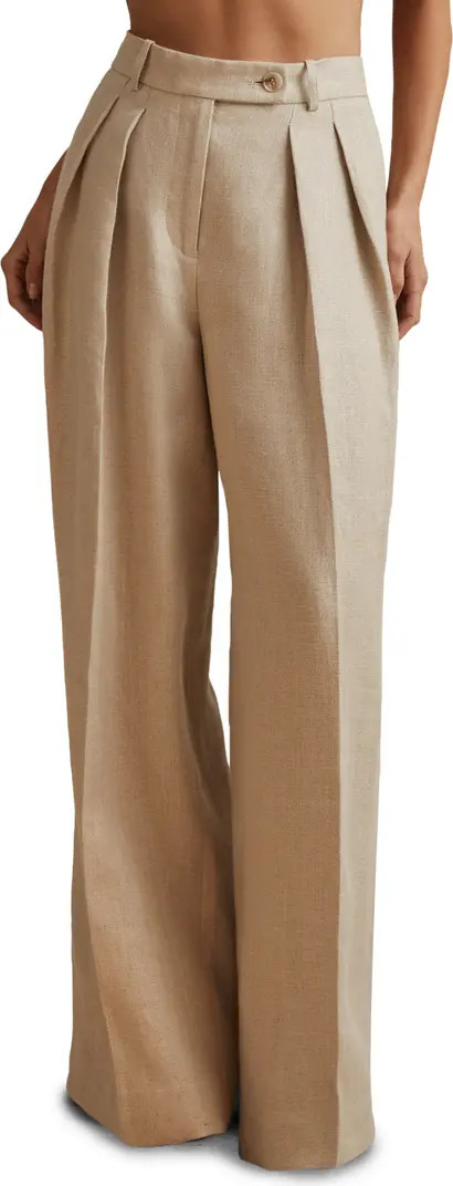 Reiss Cassie Wide Leg Linen Trousers | Nordstrom | Nordstrom