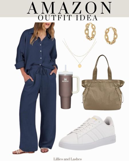 New!! On sale for $30!! Love this long sleeve button down top and wide leg pants set. So classy and chic!

I have the sneakers and bag and love both! I’m ordered this set!

#LTKfindsunder50 #LTKfindsunder100 #LTKsalealert