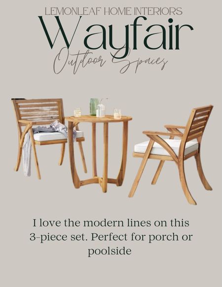 Love this three piece patio set! The lines are modern and nice. From wayfair on sale! 

#LTKSaleAlert #LTKSeasonal #LTKHome