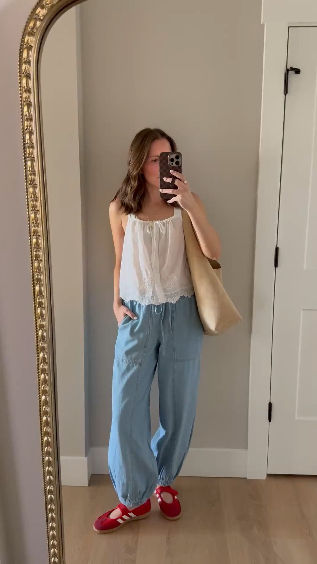 The most comfortable denim balloon pants! Pull on, stretchy waistband and the softest fabric! Wearing a small (they run a bit big and I kind of wish I would have done xs) and a small top 

ootd, casual style, toddler mom, samba janes

#LTKootd

#LTKdayinmylife #LTKootd #LTKSeasonal