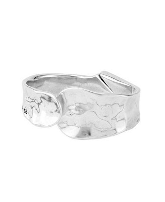 Rigid Sterling Silver Overlapping Waves Bracelet | Macy's