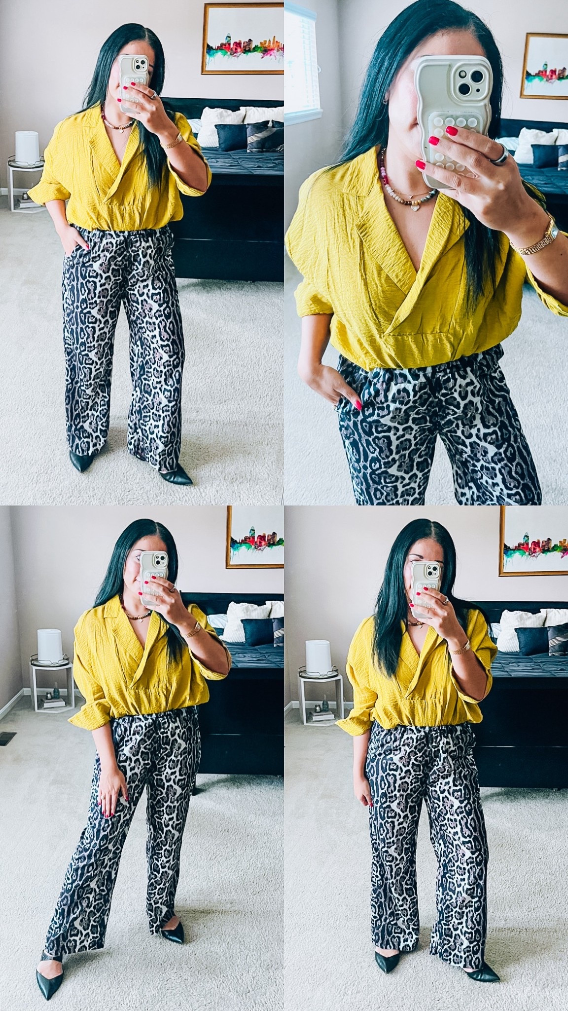 Leopard pants
Anthro tops
Business casual 
Pop of color
Beaded necklace


#LTKGiftGuide #LTKdayinmylife #LTKgrwm