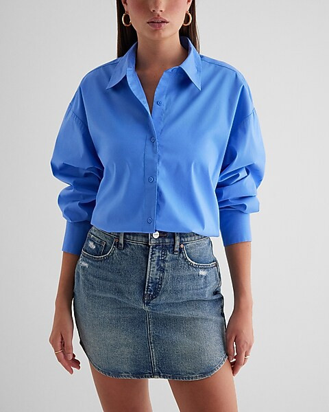 Poplin Boyfriend Portofino Shirt | Express
