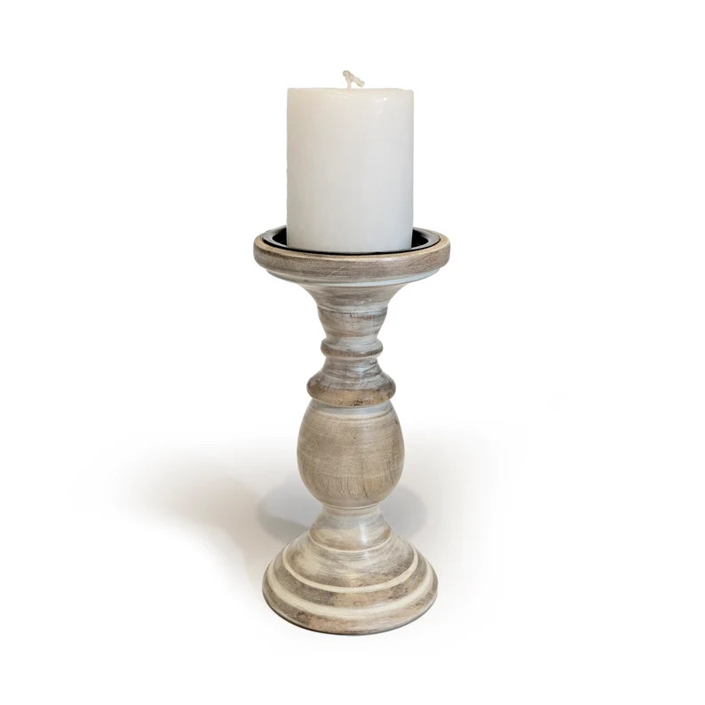 White Candle Holders Pillar Candles, Tall Pillar Candle Holders, Tall Wooden Candle Holders Pilla... | Etsy (US)