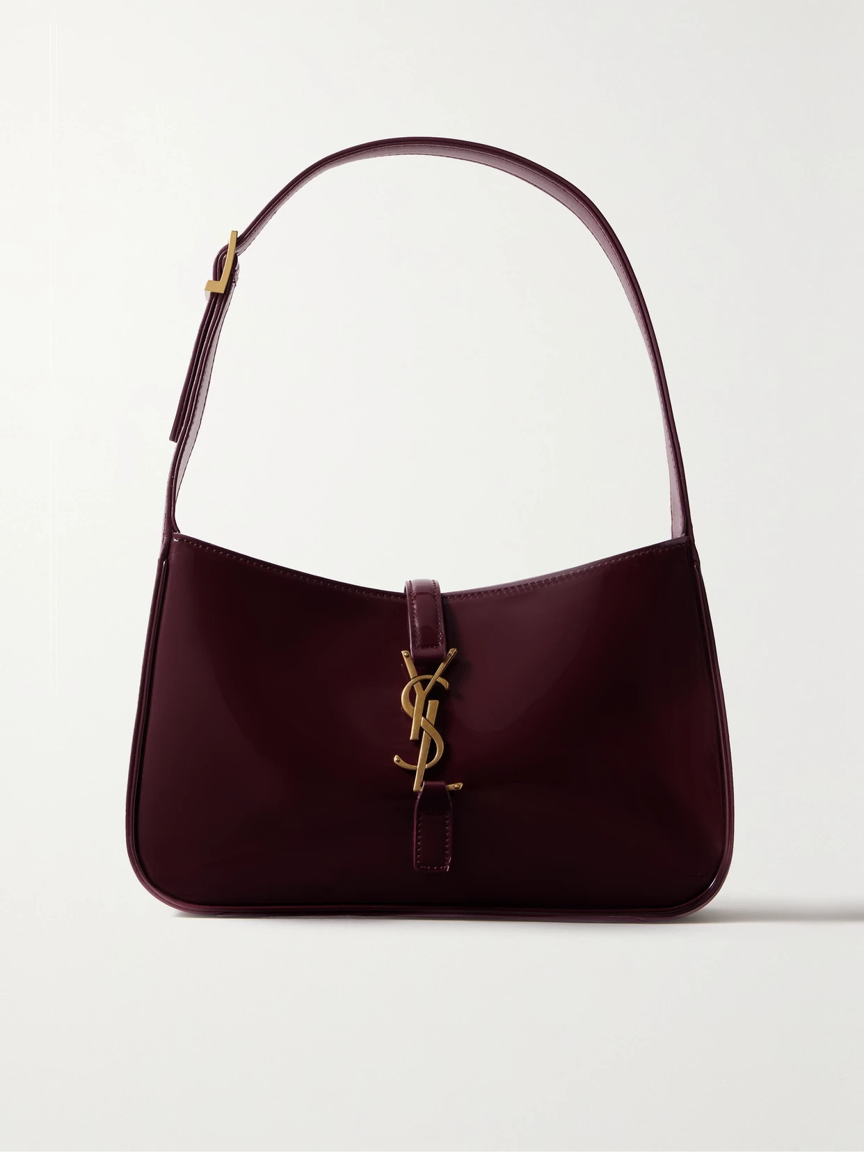 SAINT LAURENT - Le 5 À 7 Patent-leather Shoulder Bag - Red | NET-A-PORTER (US)
