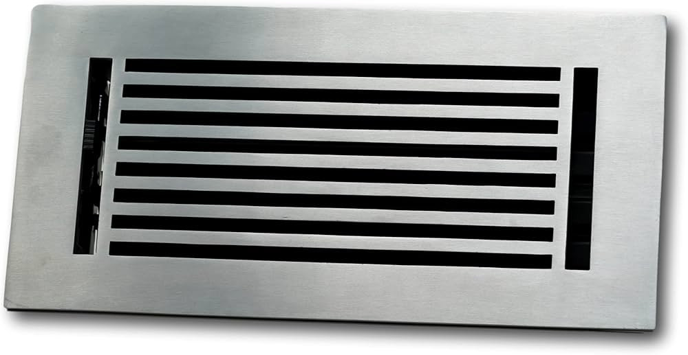 4 x 10 Cast Aluminum Linear Bar Vent Cover - Brushed Satin (Overall: 5.75 x 11.75) | Amazon (US)