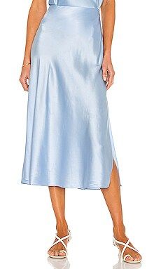 DANNIJO Silk Bias Skirt in Baby Blue from Revolve.com | Revolve Clothing (Global)