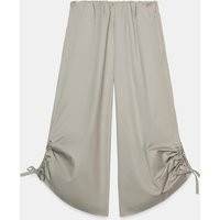 Zara - Adjustable Hem Culotte Pants - Grayish - L - Woman | Zara US