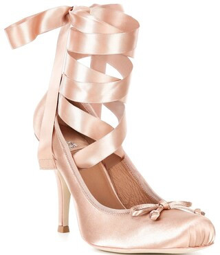 Nympha Satin Tie Wrap Ballerina Stiletto Pumps | Dillard's