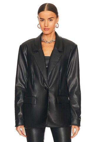 WeWoreWhat Vegan Leather Blazer in Black from Revolve.com | Revolve Clothing (Global)