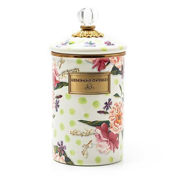 MacKenzie-Childs | Wildflowers Enamel Large Canister - Green | MacKenzie-Childs