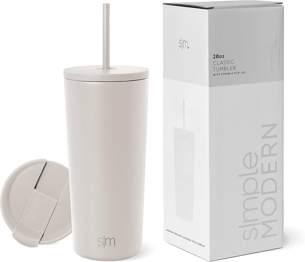 Simple Modern Insulated Tumbler with Lid and Straw | Iced Coffee Cup Reusable Stainless Steel Wat... | Amazon (US)