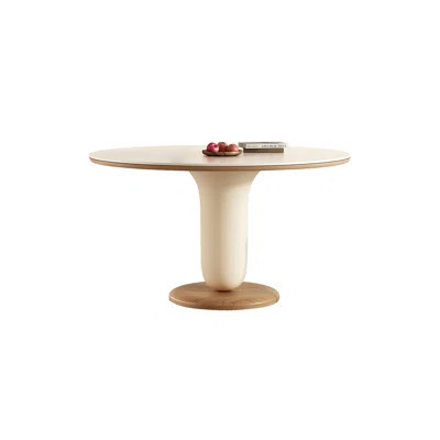 Sintered Stone Solid Wood Oak cream Dining Table | Wayfair North America