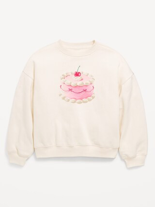 Favorite Fleece Oversized Graphic Tunic Sweatshirt for Girls | Old Navy (US)