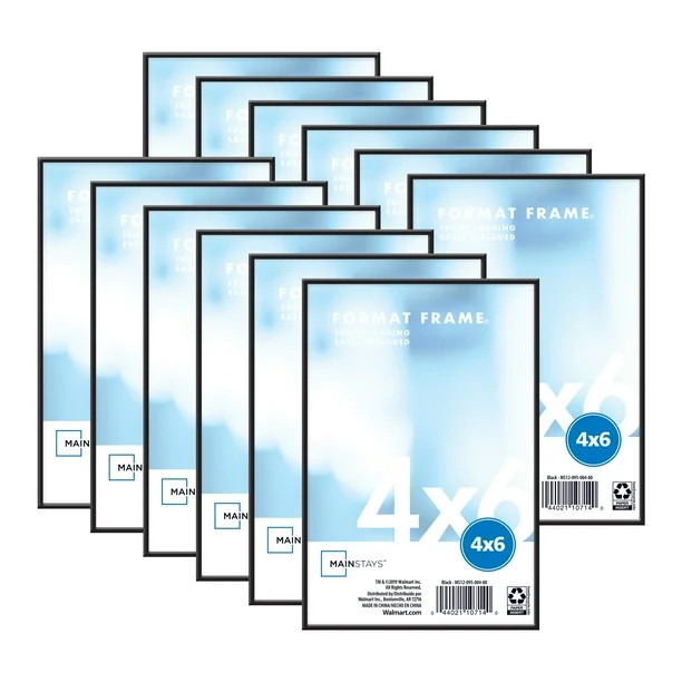 Mainstays 4x6 Front Loading Picture Frame, Black, Set of 12 - Walmart.com | Walmart (US)