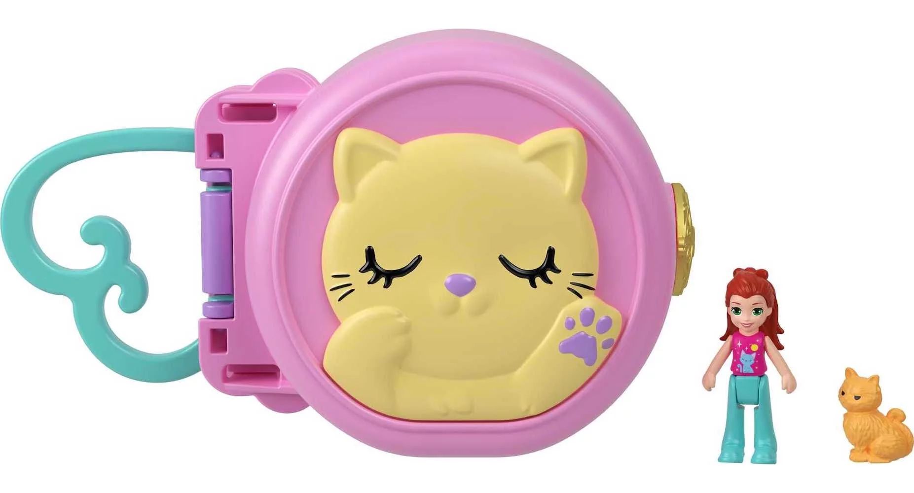 Polly Pocket Sleepy Pets Travel Toy Playset with Micro Lila Doll and Pet Cat Accessory - Walmart.... | Walmart (US)