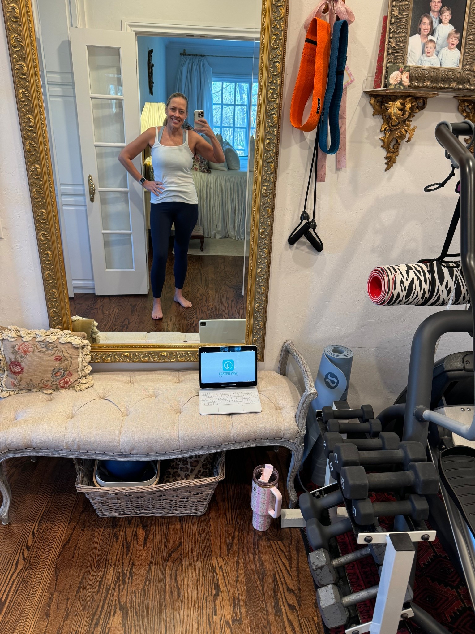 I’m practically an empty nester. I don’t like exercising first thing at dark-thirty.  I enjoy getting my son off to school, having my coffee and quiet time, cleaning up around the house then putting on my workout clothes and exercising for 30-45 minutes depending on my schedule. Then I get showered and my day going by about 10am. That’s what works for me. 
If this sounds like something you would like to do too, I’d love to have you join me this year. The link is in my bio on Instagram or here: https://www.fasterwaycoach.com/?aid=elevengables


#LTKOver40 #LTKWorkwear